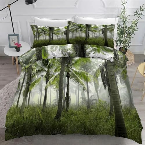 Bettwäsche 155x220 Kokospalme Microfaser BettwäSche-Sets mit ReißVerschluss, BäUme Hautfreundlich Bettwaren, Bedding EnthäLt 1 Bettbezug und 2 Kissenbezug 80x80 Bettwäsche 155x220 Kokospalme Microfaser BettwäSche-Sets mit ReißVerschluss, BäUme Hautfreundlich Bettwaren, Bedding EnthäLt 1 Bettbezug und 2 Kissenbezug 80x80 von BSYYZQC