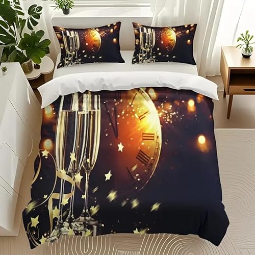 Bettwäsche 160x200 Weinglas Bettbezug Uhren Bettwäsche-Sets Mikrofaser, 1 Bettbezüge und 2 Kissenbezüge 80x80 cm, Bettwaesche 3 Teilig Mit ReißVerschluss Bettwäsche 160x200 Weinglas Bettbezug Uhren Bettwäsche-Sets Mikrofaser, 1 Bettbezüge und 2 Kissenbezüge 80x80 cm, Bettwaesche 3 Teilig Mit ReißVerschluss von BSYYZQC