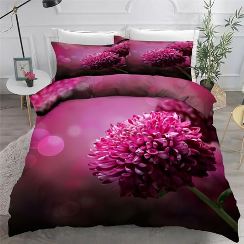 Bettwäsche 200x200 Rot Microfaser BettwäSche-Sets mit ReißVerschluss, Blumen Hautfreundlich Bettwaren, Bedding EnthäLt 1 Bettbezug und 2 Kissenbezug 80x80 Bettwäsche 200x200 Rot Microfaser BettwäSche-Sets mit ReißVerschluss, Blumen Hautfreundlich Bettwaren, Bedding EnthäLt 1 Bettbezug und 2 Kissenbezug 80x80 von BSYYZQC