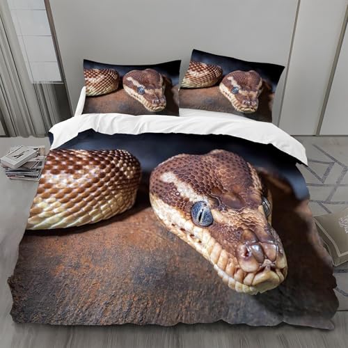 Bettwäsche 240x220 Stein Bettwäsche-Sets Python Bettbezug Weiche Atmungsaktiv Mikrofaser mit Reißverschluss und 2 Kissenbezüge 80x80 für Erwachsene Geeignet Bettwäsche 240x220 Stein Bettwäsche-Sets Python Bettbezug Weiche Atmungsaktiv Mikrofaser mit Reißverschluss und 2 Kissenbezüge 80x80 für Erwachsene Geeignet von BSYYZQC