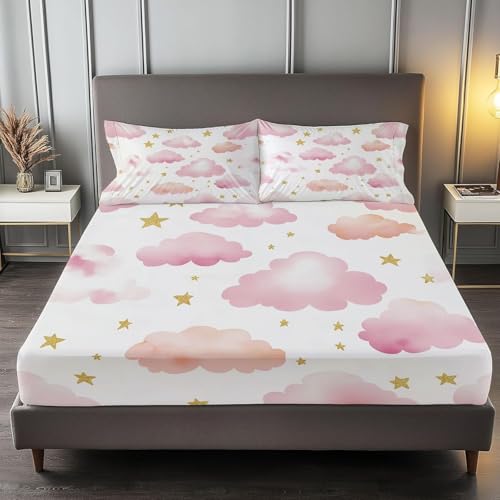 Spanbettlaken 140x200 Bagger Spannbetttuch Wolken Bettlaken Boxspringbett mit Gummizug Spannbettuch Mikrofaser für Matratzen von 30 cm Mit 2 Kissenbezüge 80x80 cm Spanbettlaken 140x200 Bagger Spannbetttuch Wolken Bettlaken Boxspringbett mit Gummizug Spannbettuch Mikrofaser für Matratzen von 30 cm Mit 2 Kissenbezüge 80x80 cm von BSYYZQC