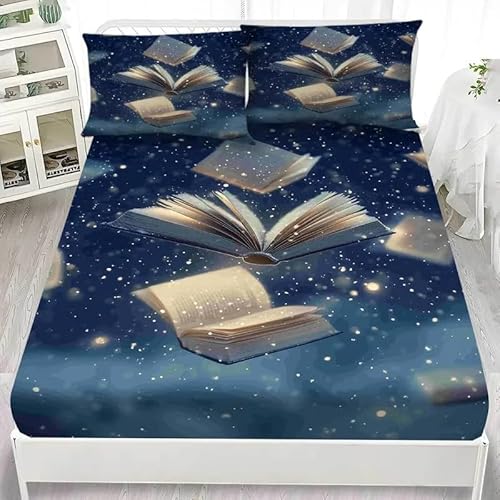Spanbettlaken 180x200 Blumen Spannbetttuch Buch Bettlaken Boxspringbett mit Gummizug Spannbettuch Mikrofaser für Matratzen von 30 cm Mit 2 Kissenbezüge 80x80 cm Spanbettlaken 180x200 Blumen Spannbetttuch Buch Bettlaken Boxspringbett mit Gummizug Spannbettuch Mikrofaser für Matratzen von 30 cm Mit 2 Kissenbezüge 80x80 cm von BSYYZQC
