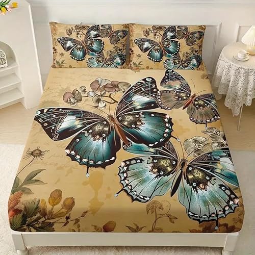 Spanbettlaken 180x200 Schloss Spannbetttuch Retro Bettlaken Boxspringbett mit Gummizug Spannbettuch Mikrofaser für Matratzen von 30 cm Mit 2 Kissenbezüge 80x80 cm Spanbettlaken 180x200 Schloss Spannbetttuch Retro Bettlaken Boxspringbett mit Gummizug Spannbettuch Mikrofaser für Matratzen von 30 cm Mit 2 Kissenbezüge 80x80 cm von BSYYZQC