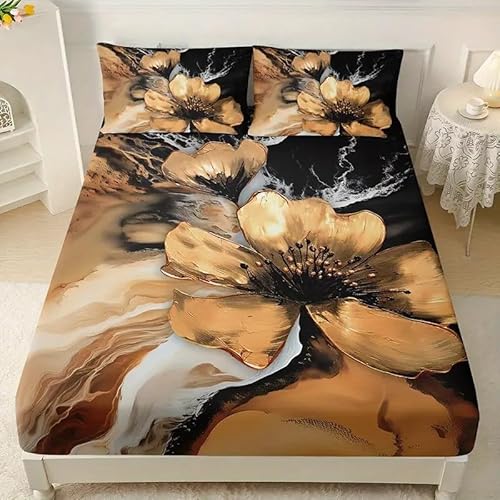 Spanbettlaken 180x200 Schneeflocke Spannbetttuch Blumen Bettlaken Boxspringbett mit Gummizug Spannbettuch Mikrofaser für Matratzen von 30 cm Mit 2 Kissenbezüge 80x80 cm Spanbettlaken 180x200 Schneeflocke Spannbetttuch Blumen Bettlaken Boxspringbett mit Gummizug Spannbettuch Mikrofaser für Matratzen von 30 cm Mit 2 Kissenbezüge 80x80 cm von BSYYZQC