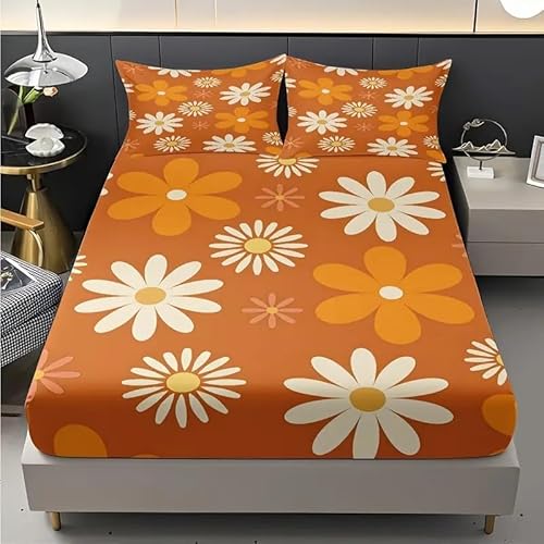 Spannbettlaken 120x200cm Schmetterling Spannbetttuch BlüMchenmuster Bettlaken Boxspringbett mit Gummizug Spannbettuch Mikrofaser für Matratzen von 30 cm Mit 2 Kissenbezüge 80x80 cm von BSYYZQC