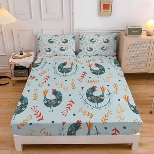 Spannbettlaken 160x200cm Hahn Spannbetttuch Anlage Bettlaken Boxspringbett mit Gummizug Spannbettuch Mikrofaser für Matratzen von 30 cm Mit 2 Kissenbezüge 80x80 cm Spannbettlaken 160x200cm Hahn Spannbetttuch Anlage Bettlaken Boxspringbett mit Gummizug Spannbettuch Mikrofaser für Matratzen von 30 cm Mit 2 Kissenbezüge 80x80 cm von BSYYZQC