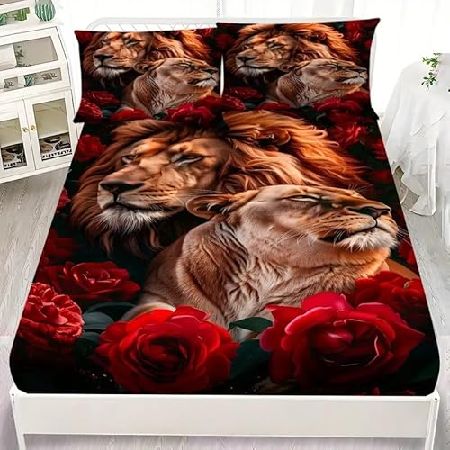 Spannbettlaken 200x200 Katzenfutter Spannbetttuch Rosen Bettlaken Boxspringbett mit Gummizug Spannbettuch Mikrofaser für Matratzen von 30 cm Mit 2 Kissenbezüge 80x80 cm Spannbettlaken 200x200 Katzenfutter Spannbetttuch Rosen Bettlaken Boxspringbett mit Gummizug Spannbettuch Mikrofaser für Matratzen von 30 cm Mit 2 Kissenbezüge 80x80 cm von BSYYZQC