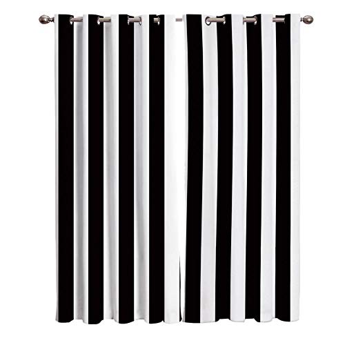 BSZHCT Kinder Gardinen Schlafzimmer Vorhang Schwarze weiße Streifen Gardine Ösenvorhang Polyester Verdunkelung Thermo Vorhang Blickdicht Kinderzimmer Wohnzimmer Lärmreduzierung 150 x 166 cm BSZHCT Kinder Gardinen Schlafzimmer Vorhang Schwarze weiße Streifen Gardine Ösenvorhang Polyester Verdunkelung Thermo Vorhang Blickdicht Kinderzimmer Wohnzimmer Lärmreduzierung 150 x 166 cm von BSZHCT