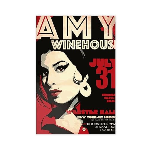 BSapp Amy Winehouse Poster 14 Leinwand Poster Schlafzimmer Dekor Sport Landschaft Büro Zimmer Dekor Geschenk 60 x 90 cm von BSapp