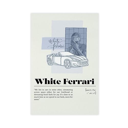 BSapp Frank Ocean White Ferrari Poster Leinwand Poster Schlafzimmer Dekor Sport Landschaft Büro Zimmer Dekor Geschenk 30 x 45 cm von BSapp