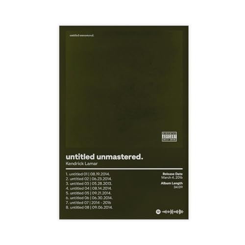 BSapp Kendrick Lamar Poster Untitled Unmastered Album Cover Poster Leinwand Poster Wandkunst Dekor Druck Bild Gemälde für Wohnzimmer Schlafzimmer Dekoration 20 x 30 cm BSapp Kendrick Lamar Poster Untitled Unmastered Album Cover Poster Leinwand Poster Wandkunst Dekor Druck Bild Gemälde für Wohnzimmer Schlafzimmer Dekoration 20 x 30 cm von BSapp