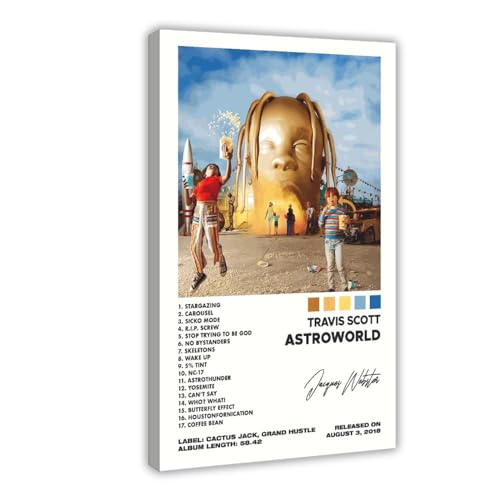 BSapp Travis Scott 'Astroworld' Album Cover Poster 3 Leinwand Poster Wandkunst Dekor Druck Bild Gemälde für Wohnzimmer Schlafzimmer Dekoration 30 x 45 cm von BSapp