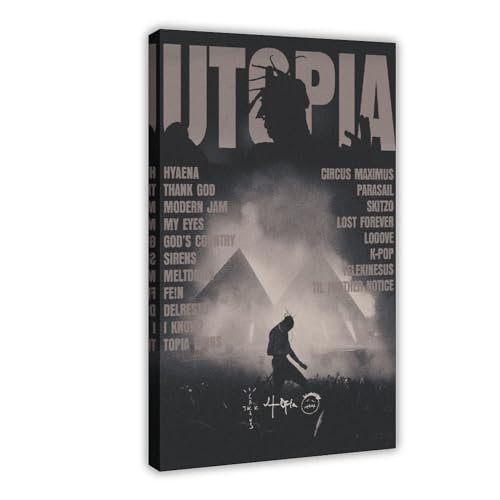 BSapp Travis Scott 'Utopia' Album Cover Poster 2 Leinwand Poster Schlafzimmer Dekor Sport Landschaft Büro Zimmer Dekor Geschenk 60 x 90 cm von BSapp