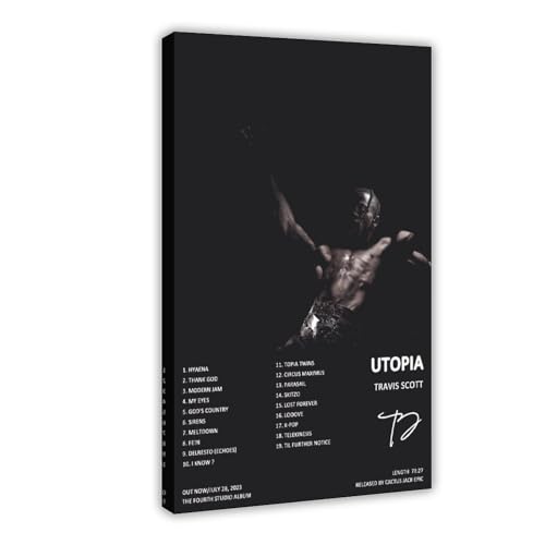 BSapp Travis Scott 'Utopia' Album Cover Poster 8 Leinwand Poster Wandkunst Dekor Druck Bild Gemälde für Wohnzimmer Schlafzimmer Dekoration 30 x 45 cm von BSapp