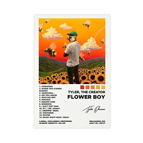 BSapp Tyler, The Creator Poster Flower Boy Album Cover Poster 1 Leinwand Poster Wandkunst Dekor Druck Bild Gemälde für Wohnzimmer Schlafzimmer Dekoration 40 x 60 cm von BSapp