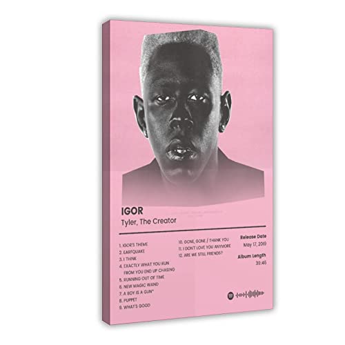 BSapp Tyler, The Creator Poster IGOR Tracklist Album Cover Poster Leinwand Poster Schlafzimmer Dekor Sport Landschaft Büro Zimmer Dekor Geschenk 20 x 30 cm von BSapp