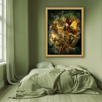 Linde Lichterkette Kunstdruck Glitzernde Mixed Media Leinwand von BSerene