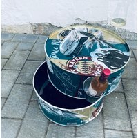 Couchtisch  Gartentisch Beistelltisch Hochzeitsgeschenk Personalisierter Tisch Zum Aufdrehen Aus 200L Recyceltem Ölfass von BSfassfactory