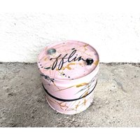 Couchtisch  Gartentisch Beistelltisch Hochzeitsgeschenk Personalisierter Tisch Zum Aufdrehen Aus 60L Recyceltem Ölfass von BSfassfactory