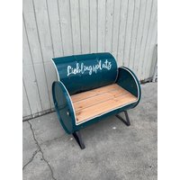 Designer Bank  Sitzbank Fassmöbel Gartenbank Lieblingsplatz Aus 200L Recyceltem Ölfass von BSfassfactory