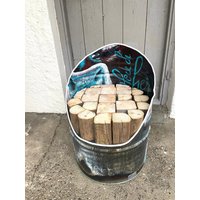 Fasssessel \ Fassmöbel Industriesessel Ölfass Sessel "Kuh Frieda" Mit Altholzbalken Aus 200L Recyceltem Fasssessel \ Fassmöbel Industriesessel Ölfass Sessel "Kuh Frieda" Mit Altholzbalken Aus 200L Recyceltem von BSfassfactory