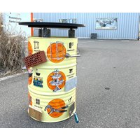 stehtisch  Fassmöbel Fasstisch Im Unternehmensdesign Aus 200L Recyceltem Ölfass von BSfassfactory