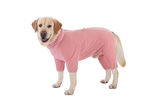 BT Bär Hund Winter Kleidung, Extra warme Hund Fleece Reißverschluss Pyjamas, Haustier Hund Cozy Onesie Jumpsuit PJS Kleidung für mittlere Hunde Große Hunde(XL,Rosa) von BT Bear