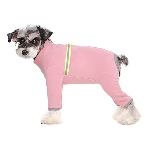 BT Bär Hund Wintermantel Weiches warmes Fleece mit reflektierenden Hund Onesie für Welpen Pet Pyjamas Kostüm (Rosa, L) von BT Bear