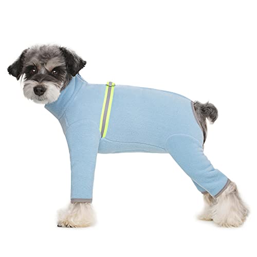 BT Bär Hund Wintermantel Weiches warmes Fleece mit reflektierenden Hund Onesie für Welpen Pet Pyjamas Kostüm (blau, L) von BT Bear