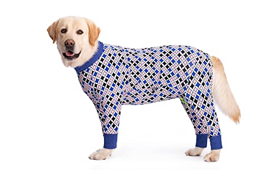 BT Bear Große Hundekleidung, elastische Haustier-Einteilerkleidung schützt Gelenke, Anti-Haar-Wundschutz Hundepyjamas für mittelgroße Hunde (6XL, Blau) von BT Bear