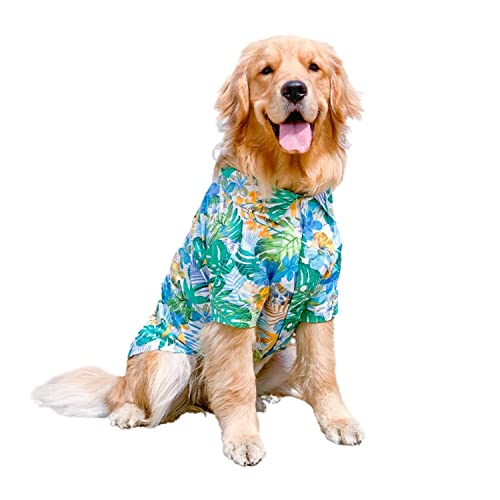 BT Bear Hawaii-Shirts für Hunde, Hunde, Sommerkleidung, atmungsaktiv, Hunde-Baumwoll-T-Shirts 3XL-8XL für mittelgroße Hunde, große Hunde (4XL, blau) von BT Bear
