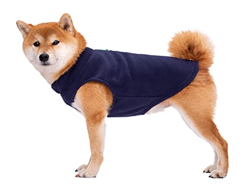 BT Bear Hundepullover / Hunde-Sweatshirt, weiche Fleece-Weste, Kaltwetterjacke mit Ring für die Leine für kleine und mittelgroße Hunde (Größe L, Marineblau) von BT Bear