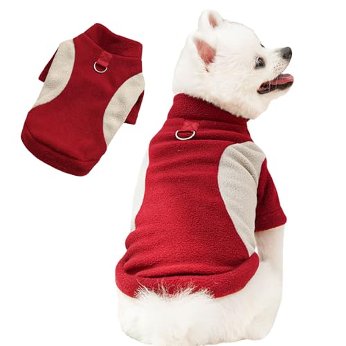 BT Bear Warmer Hundepullover, Fleece, Winter-Sweatshirt, Hundejacke mit D-Ring für mittelgroße und große Hunde, Rot, Größe 4XL von BT Bear