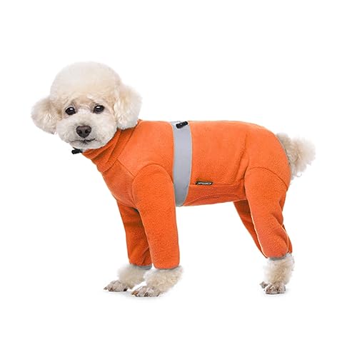 BT Bear Winter-Hundemantel, verstellbar, warmer Einteiler für kleine und mittelgroße Hunde (Größe XL, Orange) von BT Bear