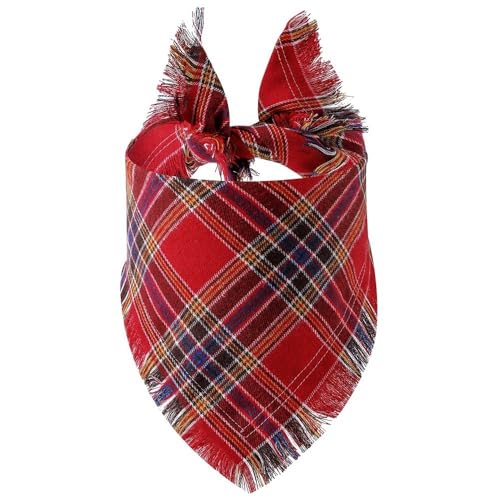 Hundehalstuch, Baumwolle, kariert, waschbar, dreieckig, für kleine Hunde, mittelgroße und große Hunde, Rot / Blau Hundehalstuch, Baumwolle, kariert, waschbar, dreieckig, für kleine Hunde, mittelgroße und große Hunde, Rot / Blau von BT Bear