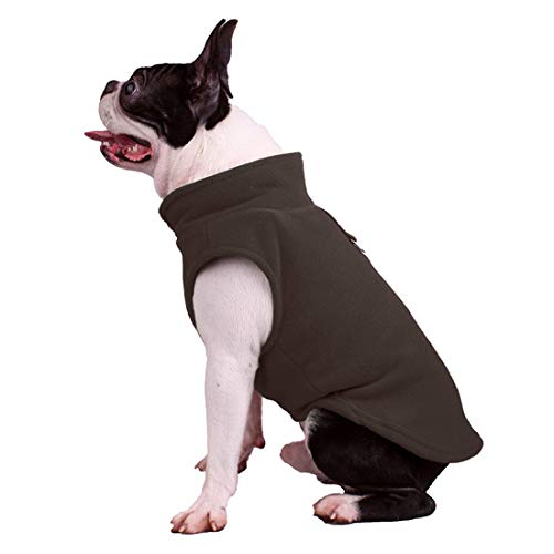 Hundepullover, Hunde-Sweatshirt, weiche Fleece-Weste, Kaltwetterjacke mit Leinen-Ring für kleine Hunde, mittelgroße Hunde (klein, braun) von BT Bear