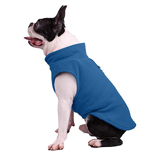 Hundepullover, Hunde-Sweatshirt, weiche Fleece-Weste, kaltes Wetter, Jacke mit Leine für kleine Hunde, mittelgroße Hunde (klein, blau) von BT Bear