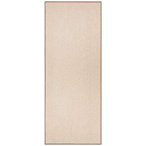 BT Carpet Bouclé Läufer – Küchenläufer rutschfest Teppichläufer Flachgewebe Kurzflor Teppich Küchenteppich für Flur, Küche, Wohnzimmer, Badezimmer, Bad – Beige, 67x400cm von BT Carpet