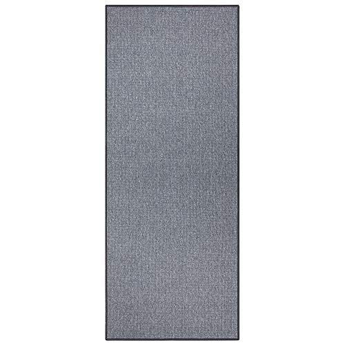 BT Carpet Bouclé Läufer – Küchenläufer rutschfest Teppichläufer Flachgewebe Kurzflor Teppich Küchenteppich für Flur, Küche, Wohnzimmer, Badezimmer, Bad – Grau, 80x400cm von BT Carpet