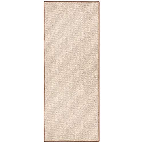 Hanse Home BT Carpet Bouclé Läufer – Küchenläufer rutschfest Teppichläufer Flachgewebe Kurzflor Teppich Küchenteppich für Flur, Küche, Wohnzimmer, Badezimmer, Bad – Beige, 67x300cm von BT Carpet