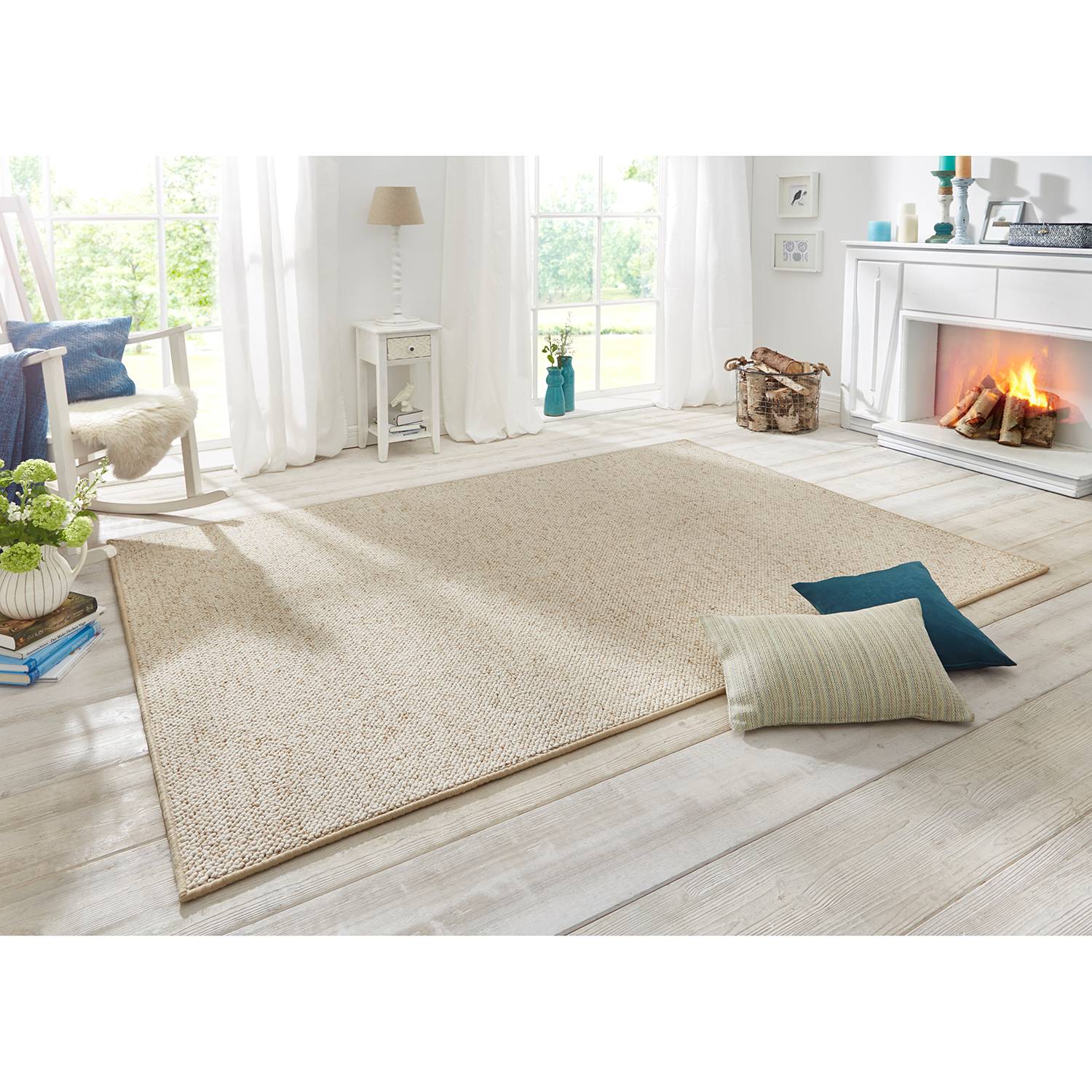 BT Carpet Kurzflorteppich Wolly I Beige Rechteckig 140x200 cm (BxT) Kunstfaser von BT Carpet