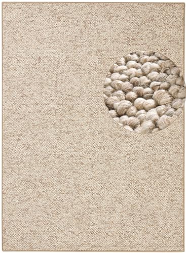BT Carpet Wolly Teppich – Wohnzimmerteppich Flachgewebe Kurzflor Woll-Optik Wolle Skandi-Look Esszimmer, Wohnzimmer, Kinderzimmer, Schlafzimmer – Creme, 200x300cm von BT Carpet