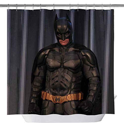 Dark Knight Batman Duschvorhänge, wasserdichter Polyesterstoff, Badezimmer-Vorhang, 3D-Druck, Dekor-Duschvorhang-Set mit Haken, 180 x 180 cm von BT World