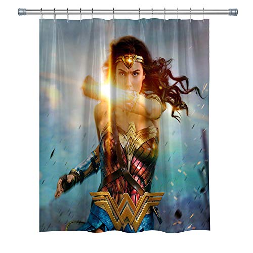 Hero Duschvorhang, wasserdichter Polyester-Duschvorhang für Badezimmer, Wonder Woman Dekor, Duschvorhang-Set mit Haken, 180 x 180 cm von BT world