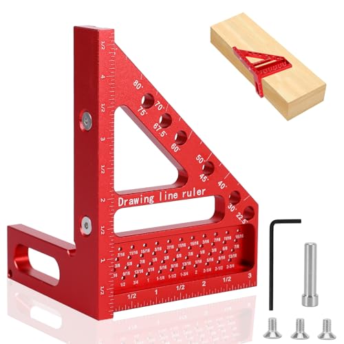 BTBHIHO 3D-Gehrungswinkel Multifunktional 45°/90° Gehrungswinkel,Zimmermannswinkel Groß Aluminiumlegierung Hochpräzises Layout-Messwerkzeug für Tischler,Ingenieur Rote BTBHIHO 3D-Gehrungswinkel Multifunktional 45°/90° Gehrungswinkel,Zimmermannswinkel Groß Aluminiumlegierung Hochpräzises Layout-Messwerkzeug für Tischler,Ingenieur Rote von BTBHIHO