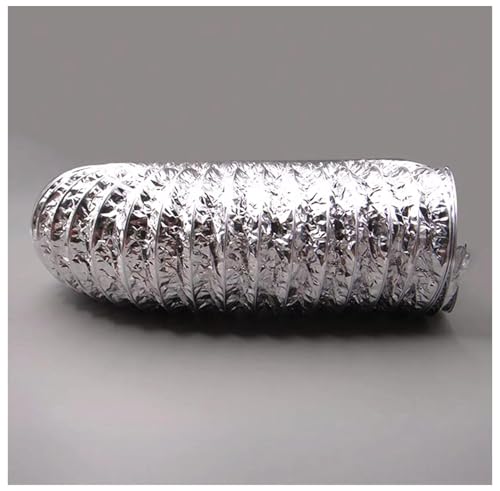 Aluminium-Entlüftungsschlauch, Aluminium-Lüftungskanalschlauch mit 2 Stück Klemmen, 80–300 mm Durchmesser, 2–5 m Länge for Trockner, Dunstabzugshaube, Badezimmer, Küche, Klimaanlage(2m,120mm) von BTBTB