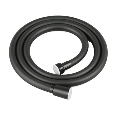 Extra langer Duschschlauch, PVC, Hochdruck, Silber und Schwarz, glatt, for Badezimmer, Handbrause, flexibel, Sanitär, Anti-Wicklung, GI/2, Universal(Black,200cm) von BTBTB