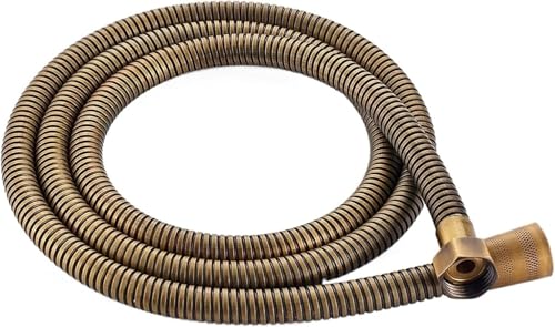 Langer Brauseschlauch, Brauseschlauch 1,5 m/2 m, Antik/Gold/Schwarz/Grau, langer Badezimmer-Wasserverlängerungs-Rohrkopf(Antique Color,200cm) von BTBTB