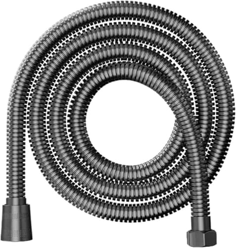 Langer Brauseschlauch, Brauseschlauch 1,5 m/2 m, Antik/Gold/Schwarz/Grau, langer Badezimmer-Wasserverlängerungs-Rohrkopf(Gray Color,200cm) von BTBTB