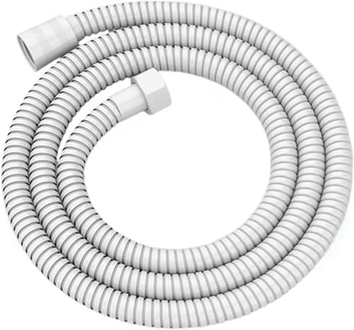 Langer Brauseschlauch, Brauseschlauch 1,5 m/2 m, Antik/Gold/Schwarz/Grau, langer Badezimmer-Wasserverlängerungs-Rohrkopf(White Color,150cm) von BTBTB